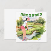 Carte Golf saluer balle de golf bonne chance pour la dam (Devant / Derrière)