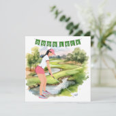 Carte Golf saluer balle de golf bonne chance pour la dam (Debout devant)