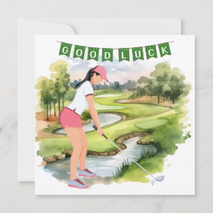 Carte Golf saluer balle de golf bonne chance pour la dam