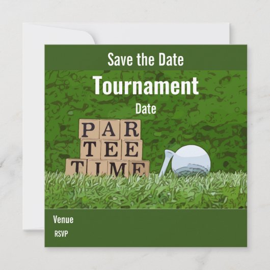 Carte Golf Sauvez la date avec partie de golf par tee (Devant)