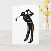 Carte Golf, Sport, Motivation Mots (Fleur jaune)
