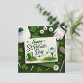 Carte Golf St. Patrick's Day pour thème Golf pour golfeu (Debout devant)