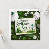 Carte Golf St. Patrick's Day pour thème Golf pour golfeu (Devant/Arrière en situation)