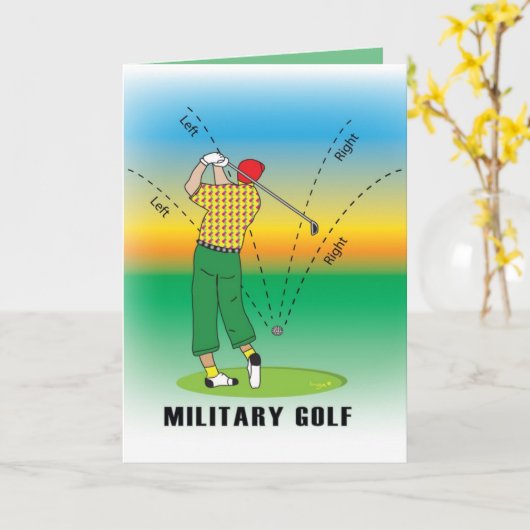 Carte GOLF - Style militaire (Fleur jaune)