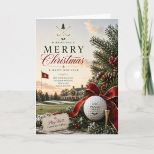 Carte Golf sur le thème de Noël pour golfeur