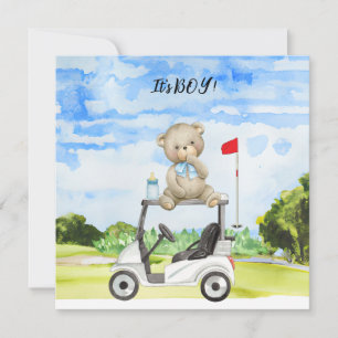 Carte Golf Teddy Bear It's Boy for Baby shower