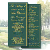 Carte Golf Theme Wedding Order of Service Program