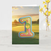 Carte Golf. Trous en un. (Fleur jaune)