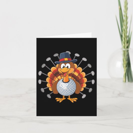 Carte Golf Turquie Thanksgiving Drôle pour Golf Lover Bo (Devant)
