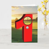 Carte Golf. Un trou en un. (Fleur jaune)