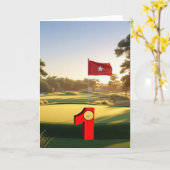 Carte Golf. Un trou en un. (Fleur jaune)