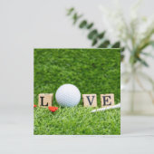 Carte Golf Valentine's Day boule avec Love bois Word (Debout devant)