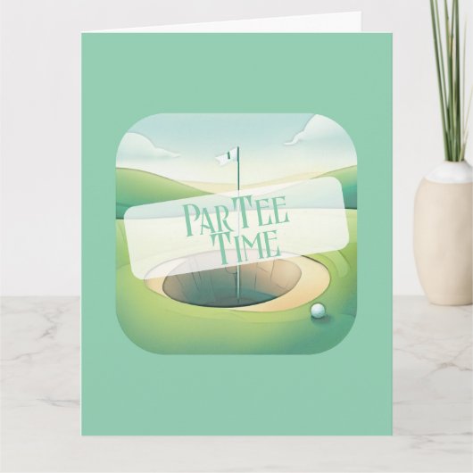 Carte Golf Vert Thème Anniversaire (Devant)