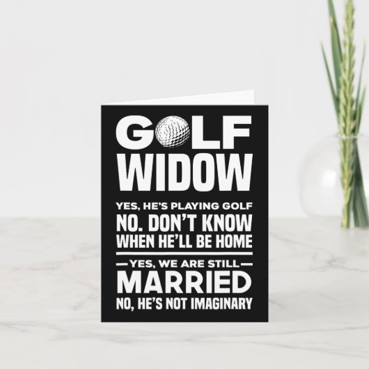 Carte Golf Widow Funny Golfing Wife (Devant)