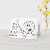 Carte GOLFER **40e ANNIVERSAIRE** L'A FRAPPÉ DIRECTEMENT (Fleur jaune)