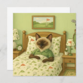 Carte Golfer Cat dort dans la chambre à thème Golf (Devant / Derrière)