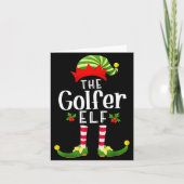 Carte Golfer Christmas Elf Matching Pajama X-mas Party (Devant)