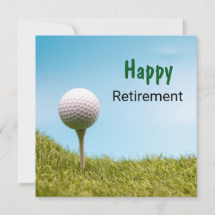 Carte Golfer Happy Retirez avec balle de golf sur le dép