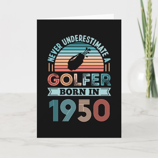 Carte Golfer né 1950 Golfing 70e anniversaire Cadeau pap (Devant)