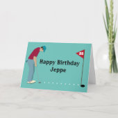 Carte Golfer Putting Golf Ball Anniversaire (Devant)