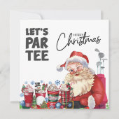 Carte Golfer Santa Claus avec sac de golf Let par Tee (Devant)