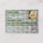 Carte Golfer Trading | Souvenir du tournoi | Vert (Dos)