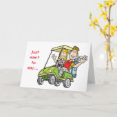 CARTE GOLFERS VEUT SIMPLEMENT DIRE "JOLI ANNIVERSAIRE" (Fleur jaune)