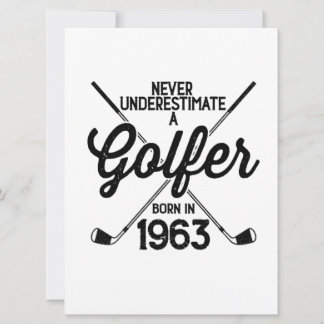 Carte Golfeur de 60 ans jouant au golf 1963 60e annivers