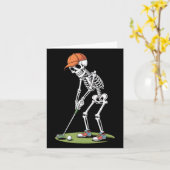 Carte Golfeur d'Halloween Joueur de Golf Squelette Golf (Fleur jaune)