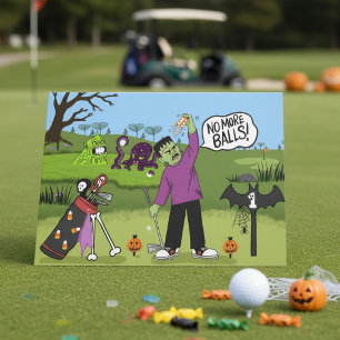Carte Golfeur drôle Halloween Terrain de golf effrayant