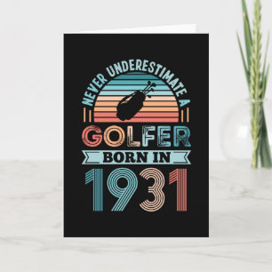 Carte Golfeur né 1931 Golfing 90e anniversaire Cadeau pa