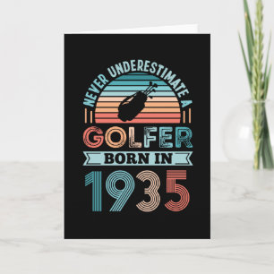 Carte Golfeur né 1935 Golfing 90e anniversaire Cadeau pa