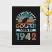 Carte Golfeur né 1942 Golfing 80e anniversaire Cadeau pa (Fleur jaune)