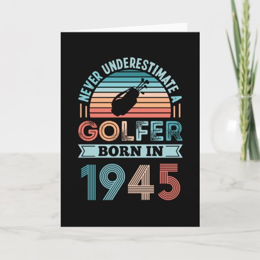 Carte Golfeur né 1945 Golfing 80e anniversaire Cadeau pa (Devant)