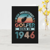 Carte Golfeur né 1946 Golfing 80e anniversaire Cadeau pa (Fleur jaune)