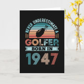 Carte Golfeur né 1947 Golfing 80e anniversaire Cadeau pa (Fleur jaune)