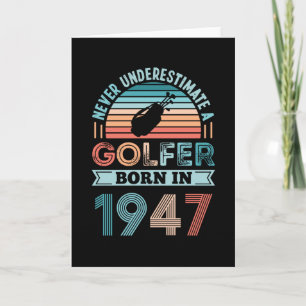 Carte Golfeur né 1947 Golfing 80e anniversaire Cadeau pa
