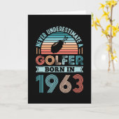 Carte Golfeur né 1963 Golfing 60e anniversaire Cadeau pa (Fleur jaune)