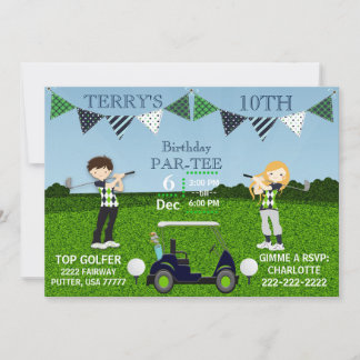 Carte Golfeurs Golf Golf Panier Golf Ball Anniversaire