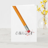 Carte Gomme de crayon et cancer Texte de pensée de vous (Fleur jaune)