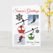 Carte Gondoles vertes et rouges (Fleur jaune)