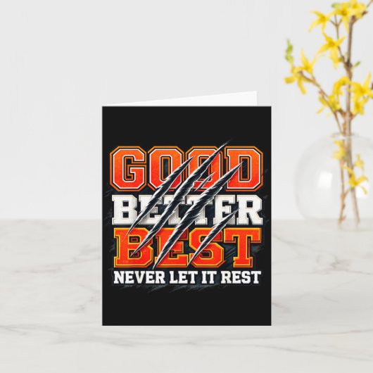 Carte Good Better Never Let It Rest Motivation Bear  (Fleur jaune)