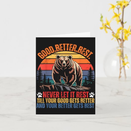 Carte Good Better Never Let It Rest Motivation Saying Be (Fleur jaune)