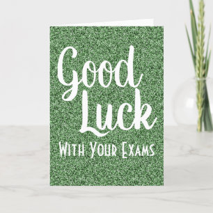 Carte Good Luck (avec texte modifiable) Green Faux Parti