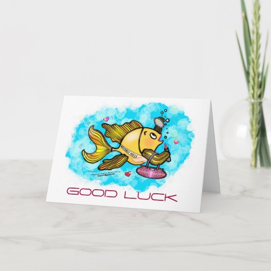 Carte GOOD LUCK Beverly Hills Fish cute funny comic (Devant)