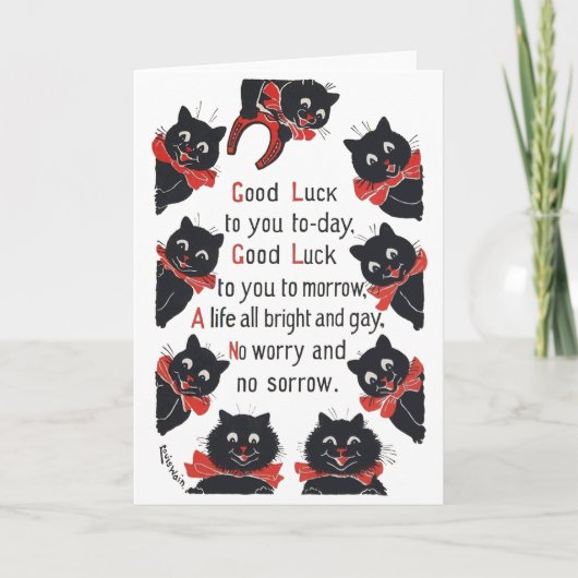 Carte Good Luck Cats, Louis Wain (Devant)