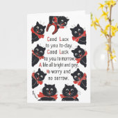 Carte Good Luck Cats, Louis Wain (Fleur jaune)