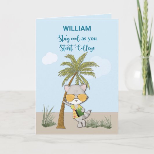 Carte Good Luck Start College Custom Name Funny Cool (Devant)