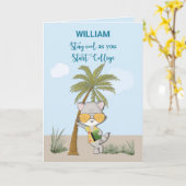 Carte Good Luck Start College Custom Name Funny Cool (Fleur jaune)