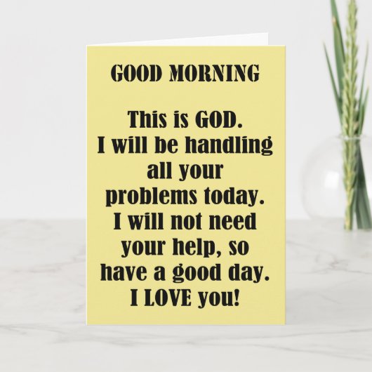 Carte Good Morning de DIEU (personnalisation) (Devant)